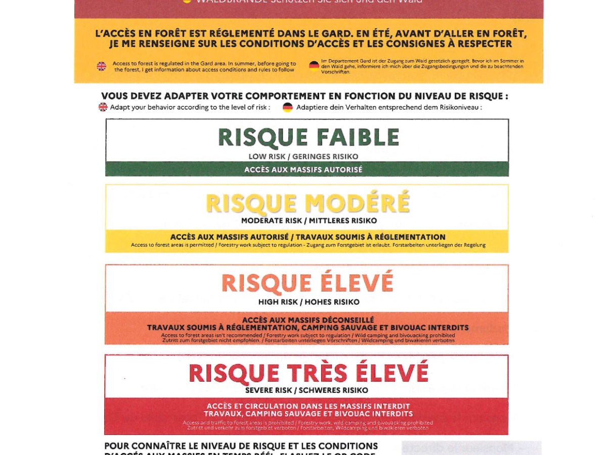 La préfecture du Gard nous alerte sur la prévention des incendies de forêts, d&rsquo;espace naturels et agricoles