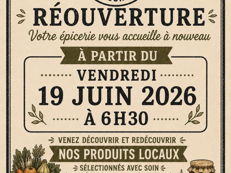 Ouverture de l&rsquo;épicerie de Saumane le vendredi 19 juin 2026