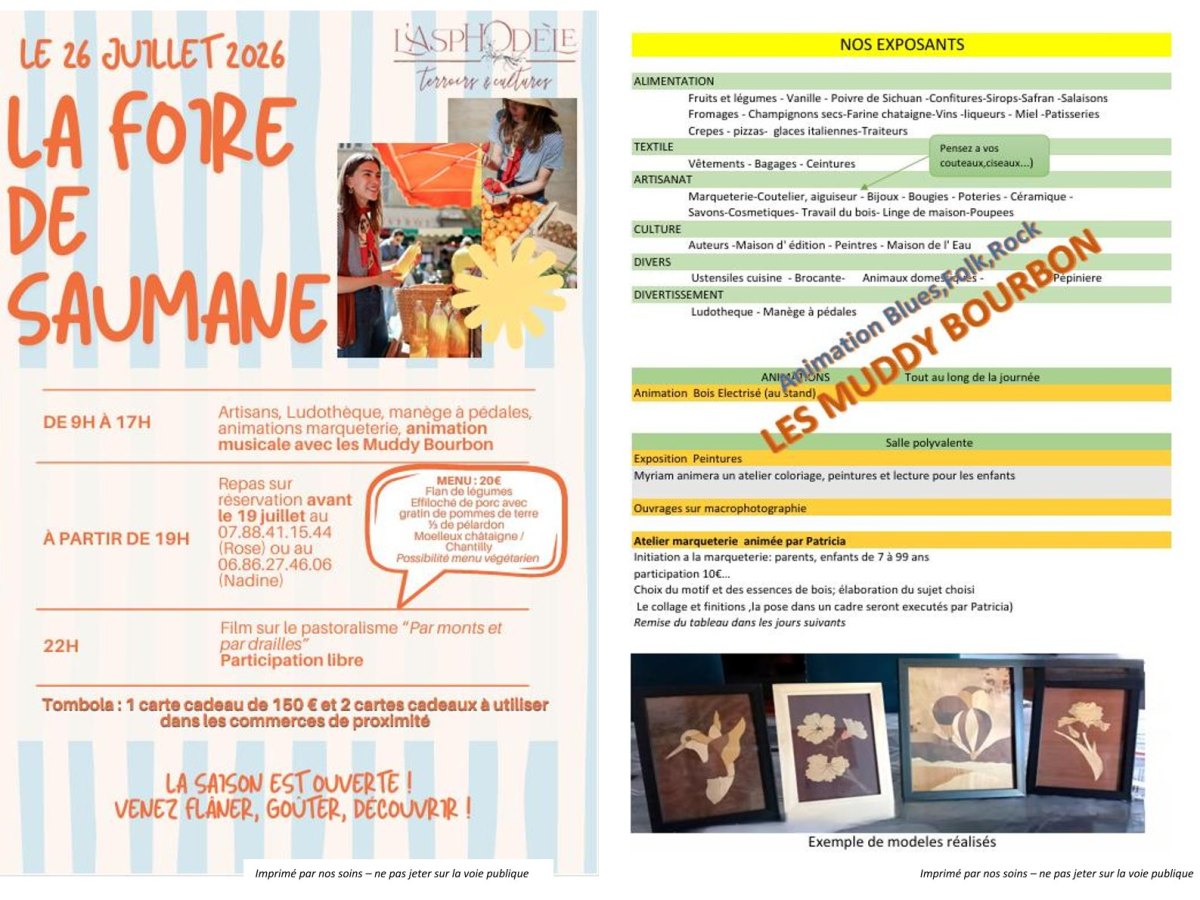 FOIRE DE SAUMANE DIMANCHE 26 JUILLET